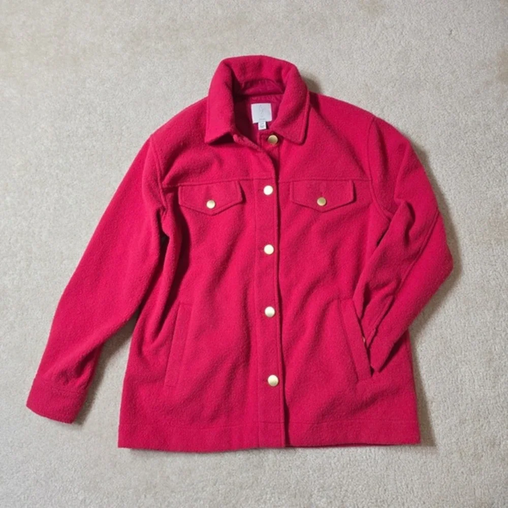 Joie Pink Textured Shacket‎ Button Up Shirt Jacket Women's S